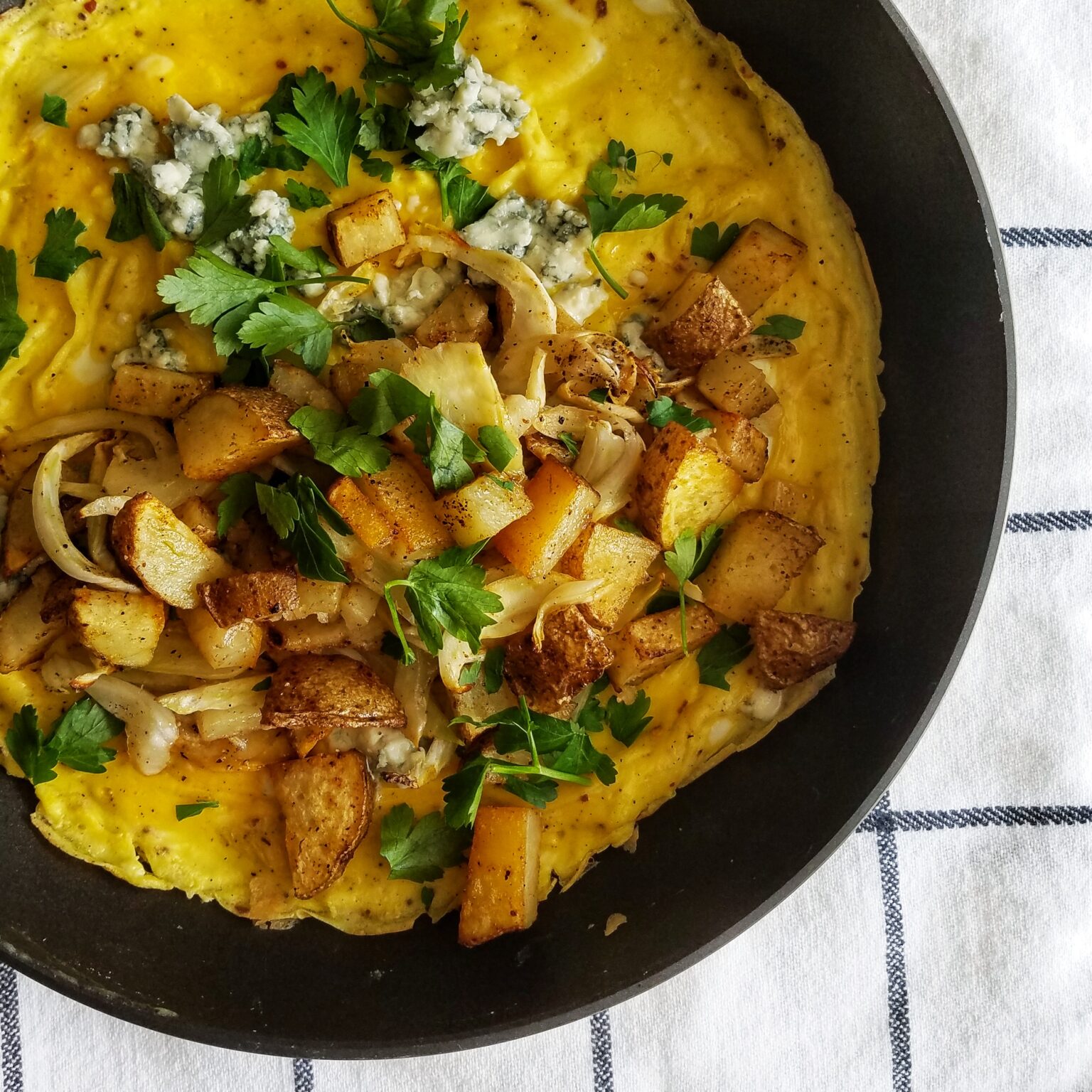 Potato and Fennel Omelet with Blue Cheese Mandy Olive