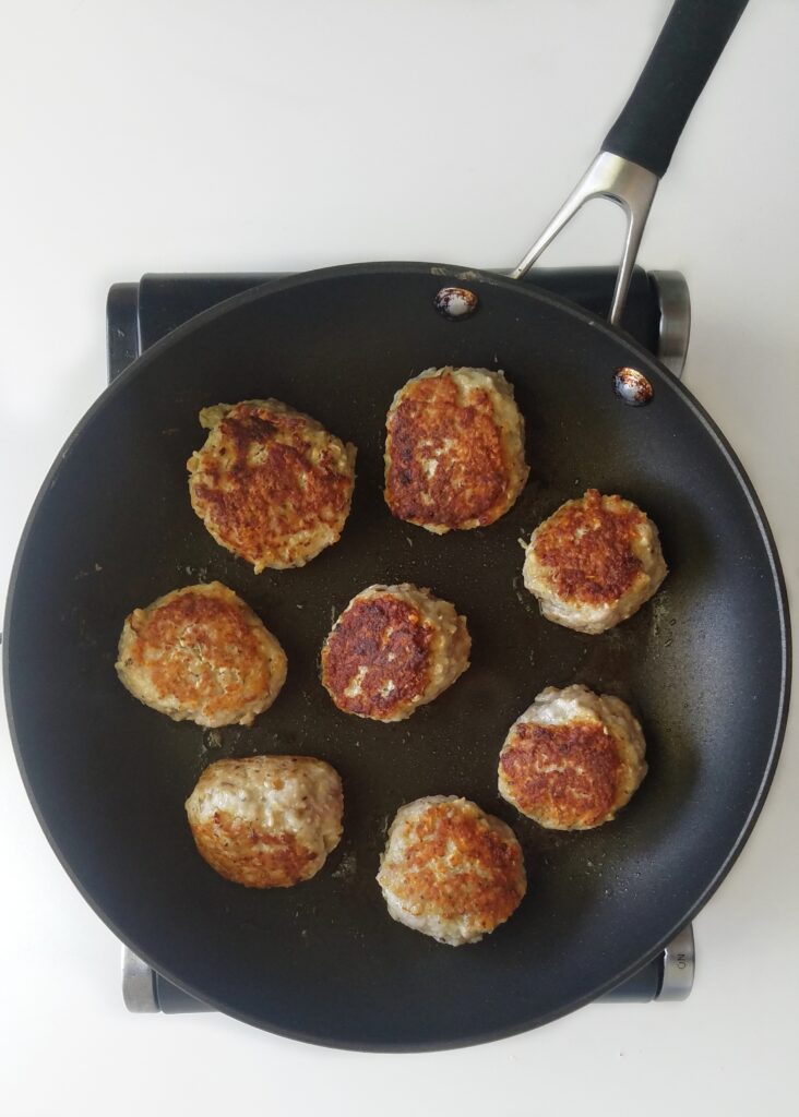 basic pork meatballs for no-boil pasta bake recipe found on mandyolive.com