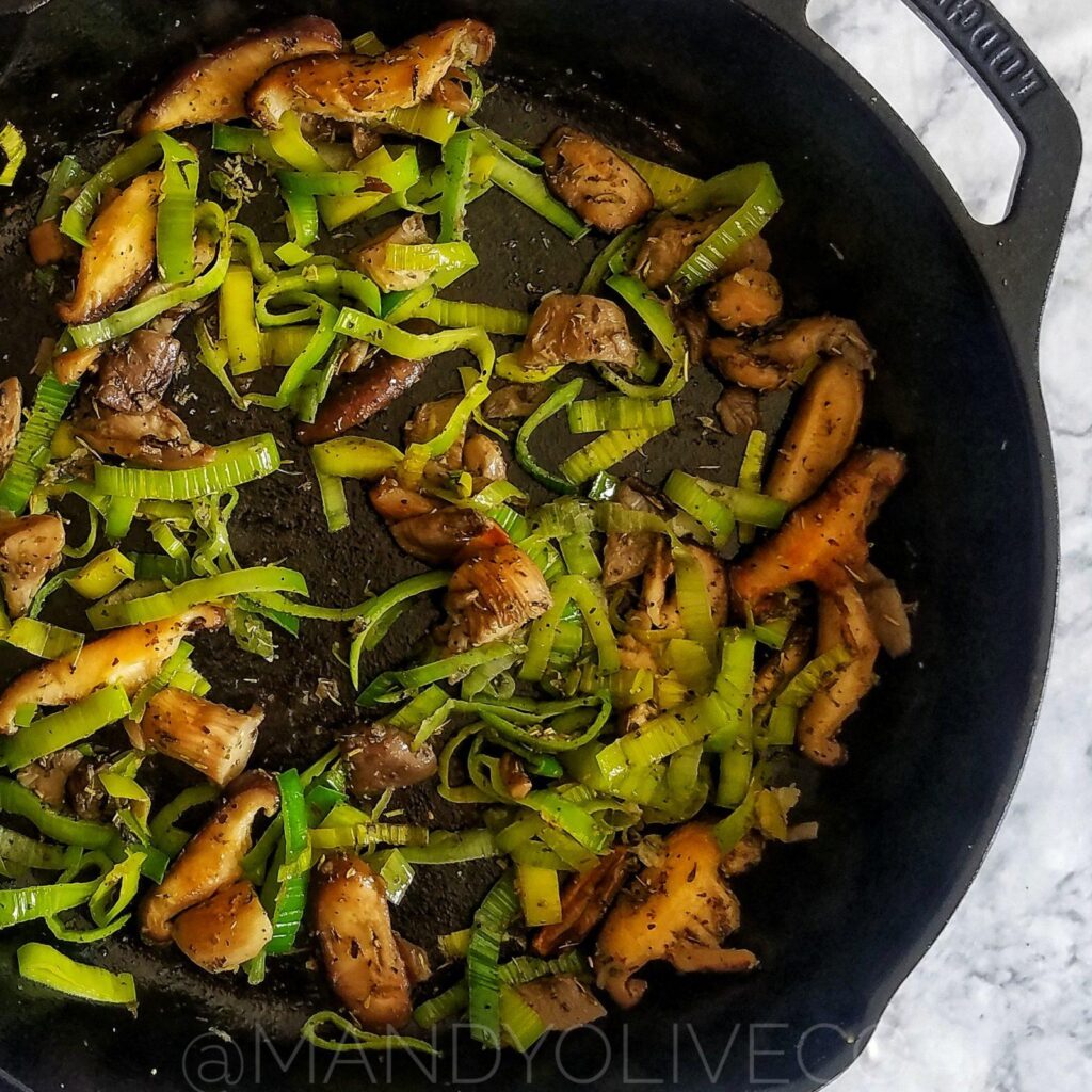 mushroom and leek frittata