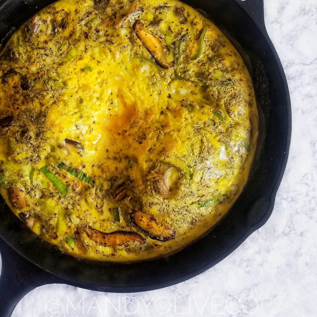 mushroom and leek frittata