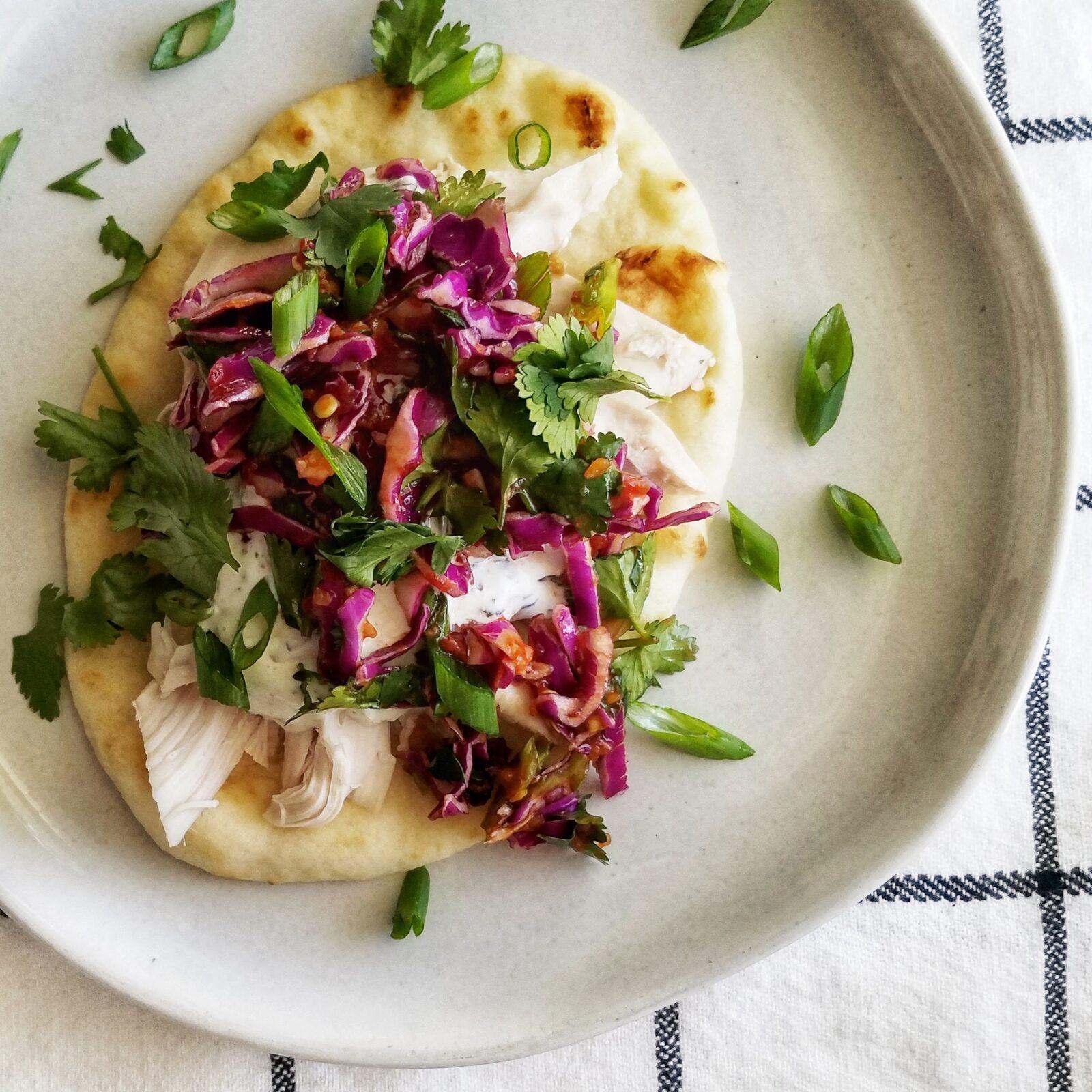 tzatziki chicken with spicy slaw