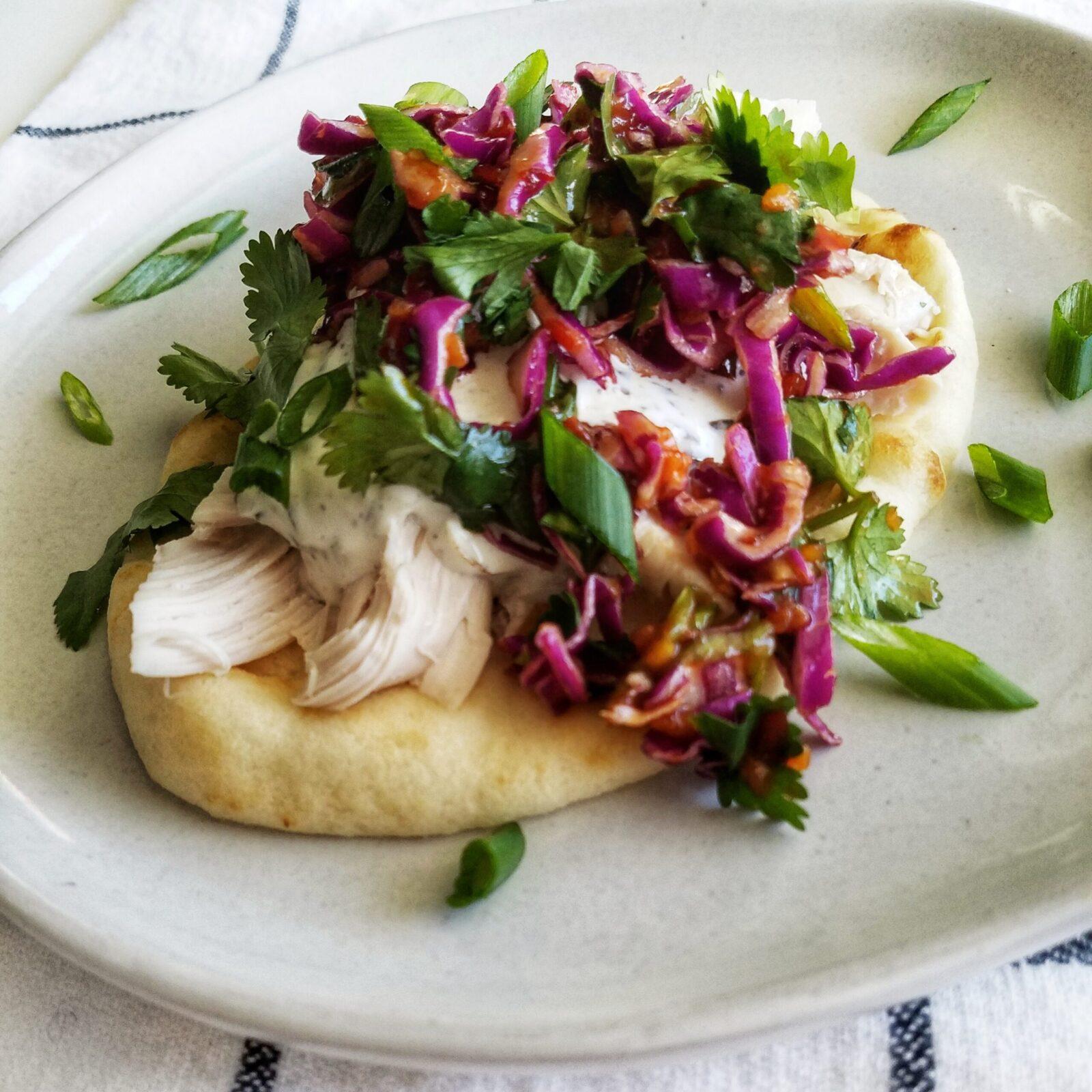 tzatziki chicken with spicy slaw