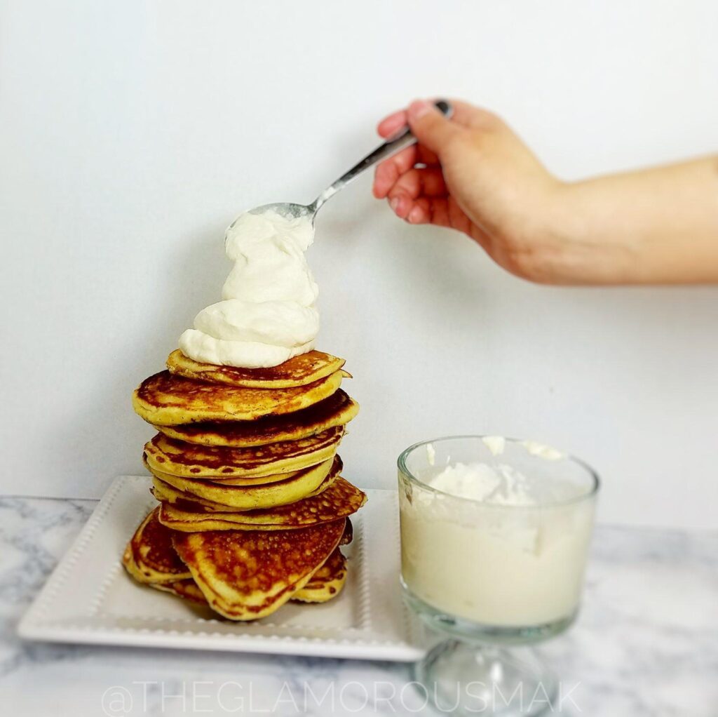 Give your mornings and interesting twist with these fluffy lemon pancakes with blueberries, ricotta and almond flour. This blueberry pancake recipe is easy to make from scratch. Simply serve with maple syrup or maple whipped cream to amp up your breakfast.