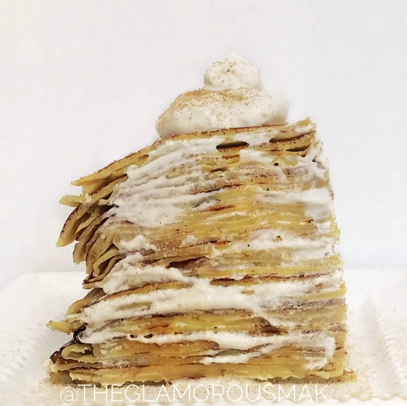 Cardamom Vanilla Crepe Cake with Maple Whip