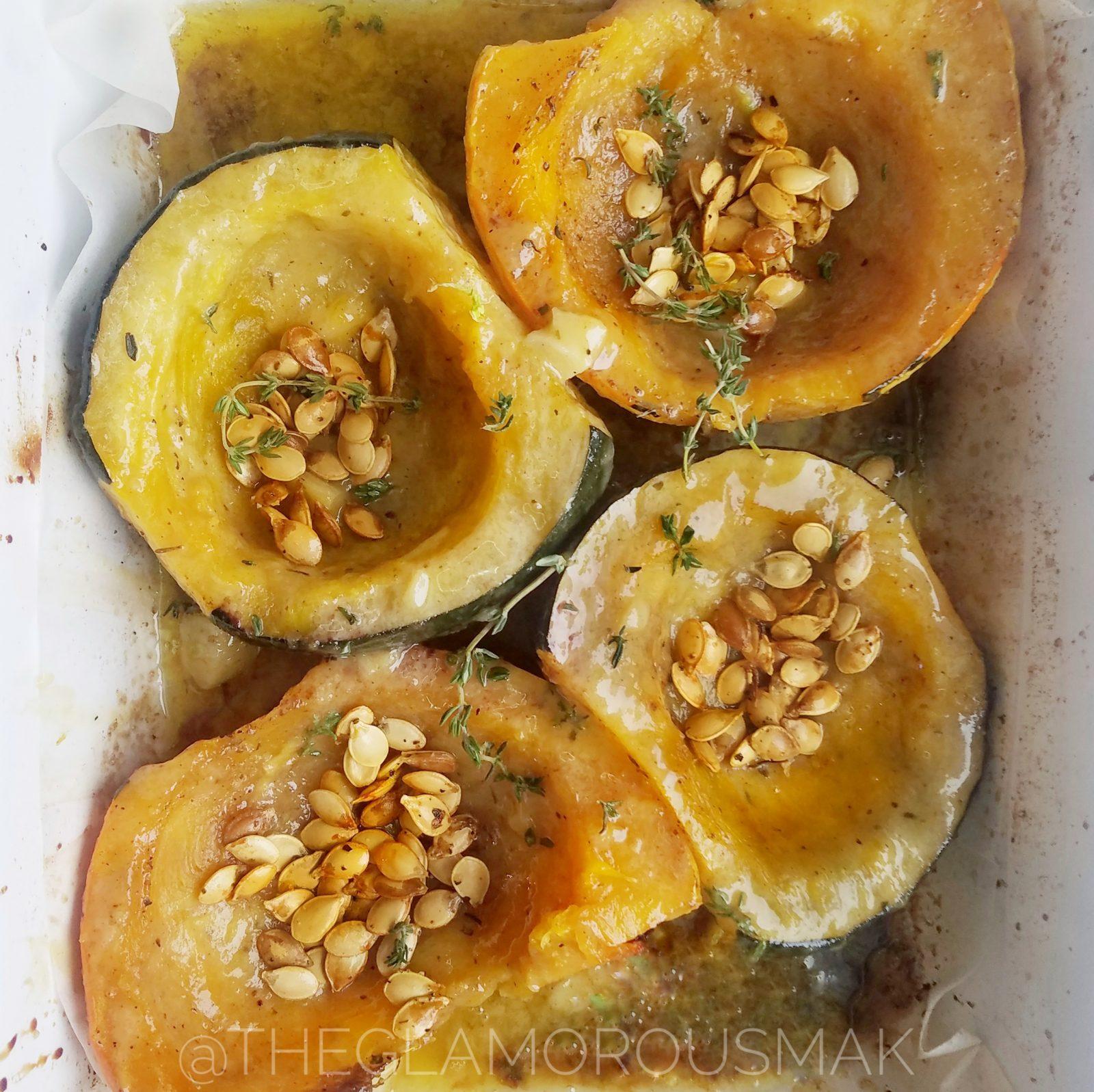 Ever wonder what to do with acorn squash? this recipe will show you how to cook squash in the oven. This roasted squash is dressed with a simple maple tahini dressing for easy side dish ideas to serve with any dinner recipe