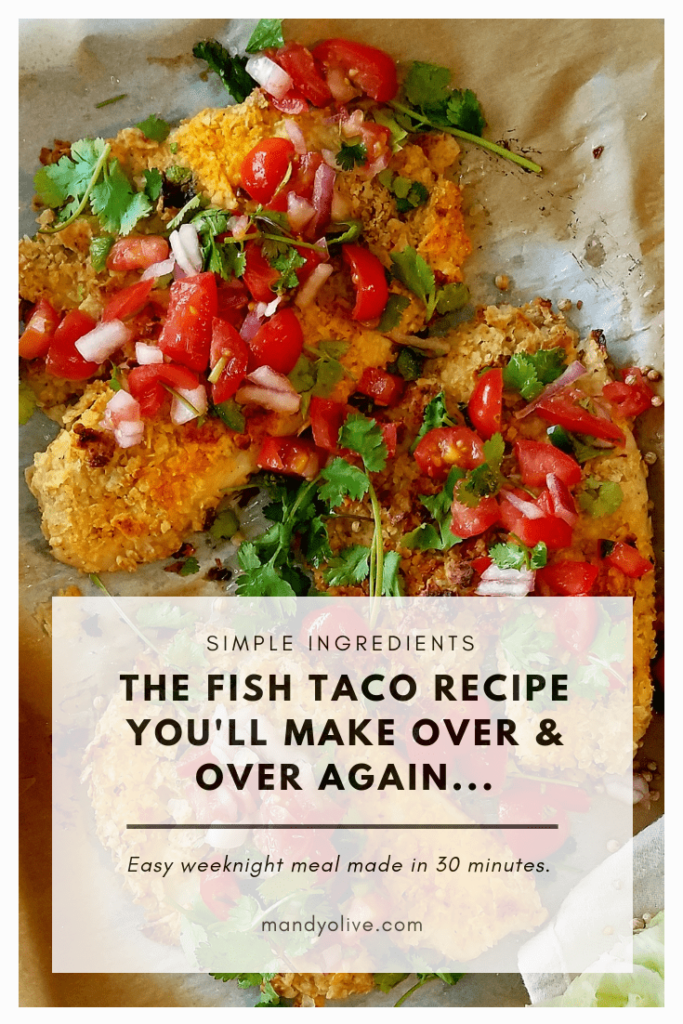 These are the best baja fish tacos. they are spicy, creamy, and crunchy. Made with simple ingredients including red cabbage, pico de gallo, tortilla crusted tilapia, avocado, sriracha mayo, for dinner made in 30 minutes. | weeknight dinner, easy, summer recipes, taco recipes, how to cook tilapia, fish taco sauce, baked, healthy, cilantro lime, breaded, salsa, fish tacos with cabbage slaw, 