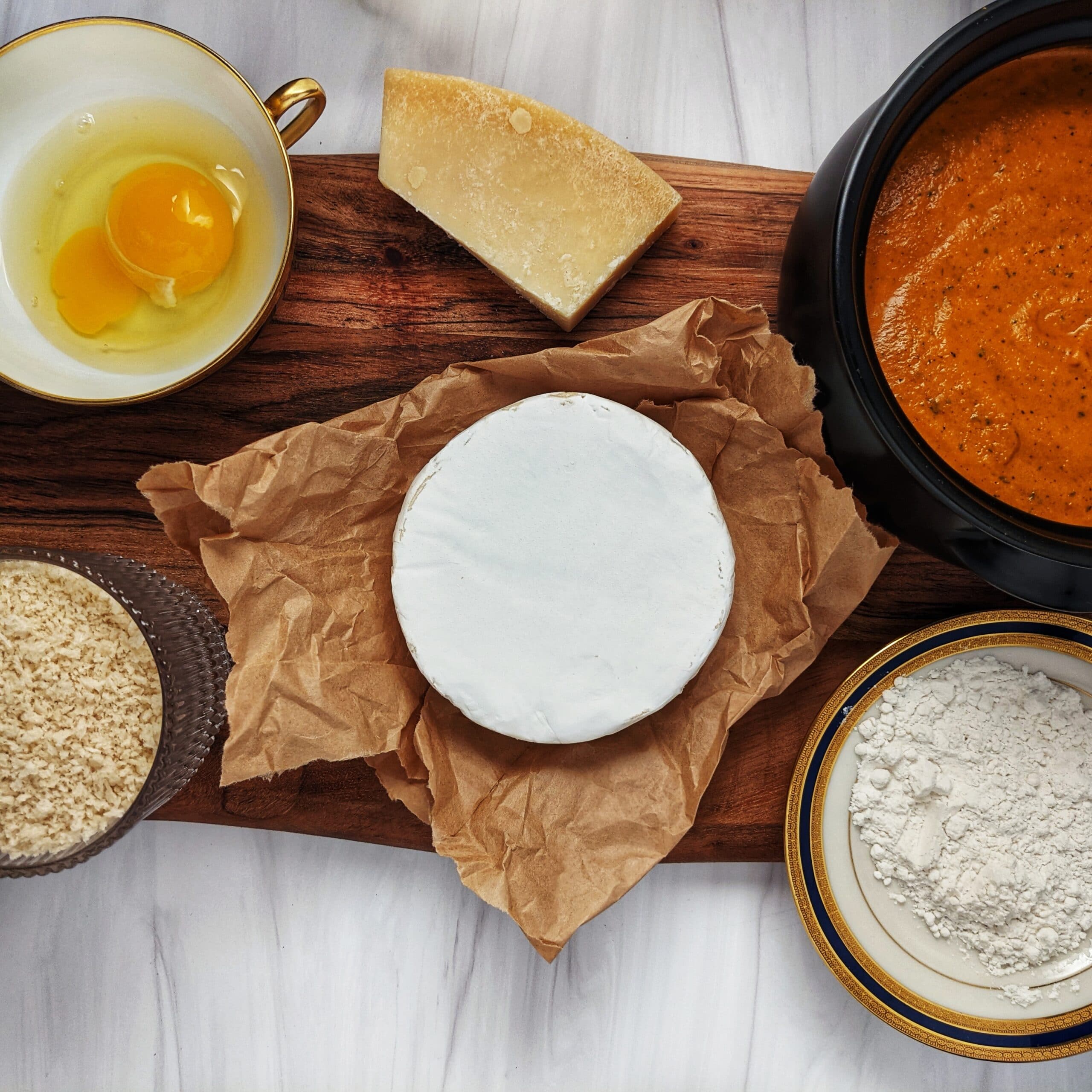 ingredients for pan fried brie