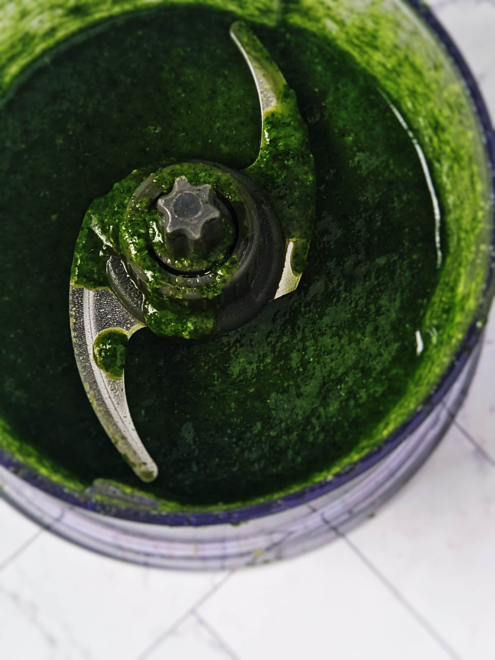 chimichurri sauce in food processor