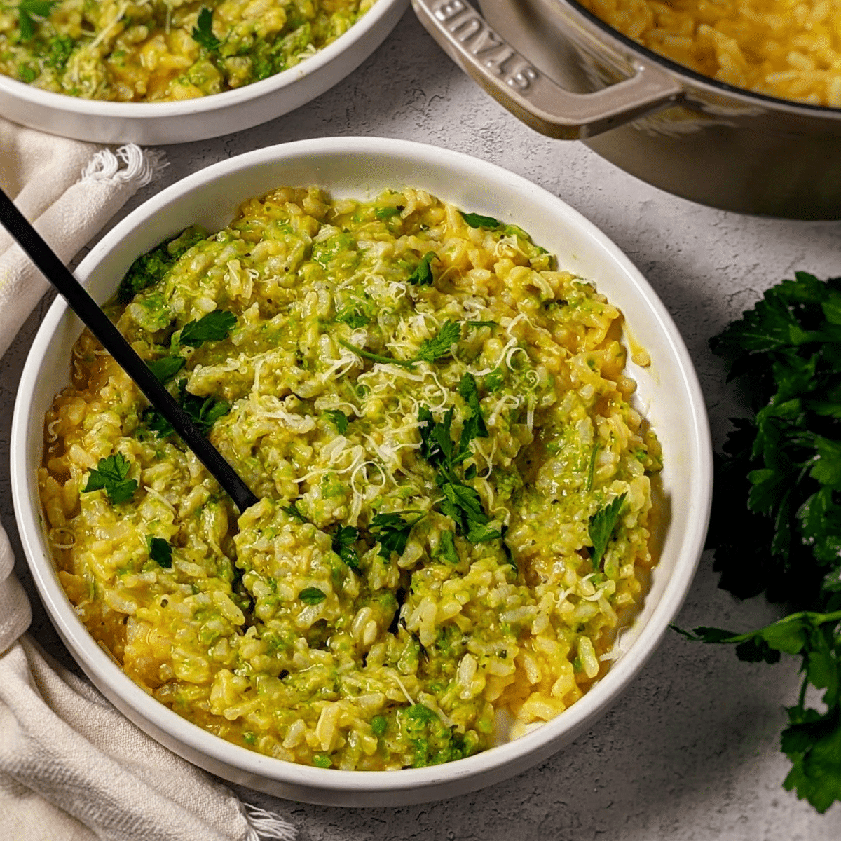 Pea pesto risotto