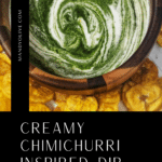 creamy chimichurri dip with fried plantains pinterest pin