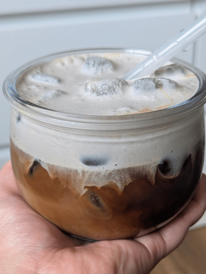 blueberry earl grey syrup in iced latte